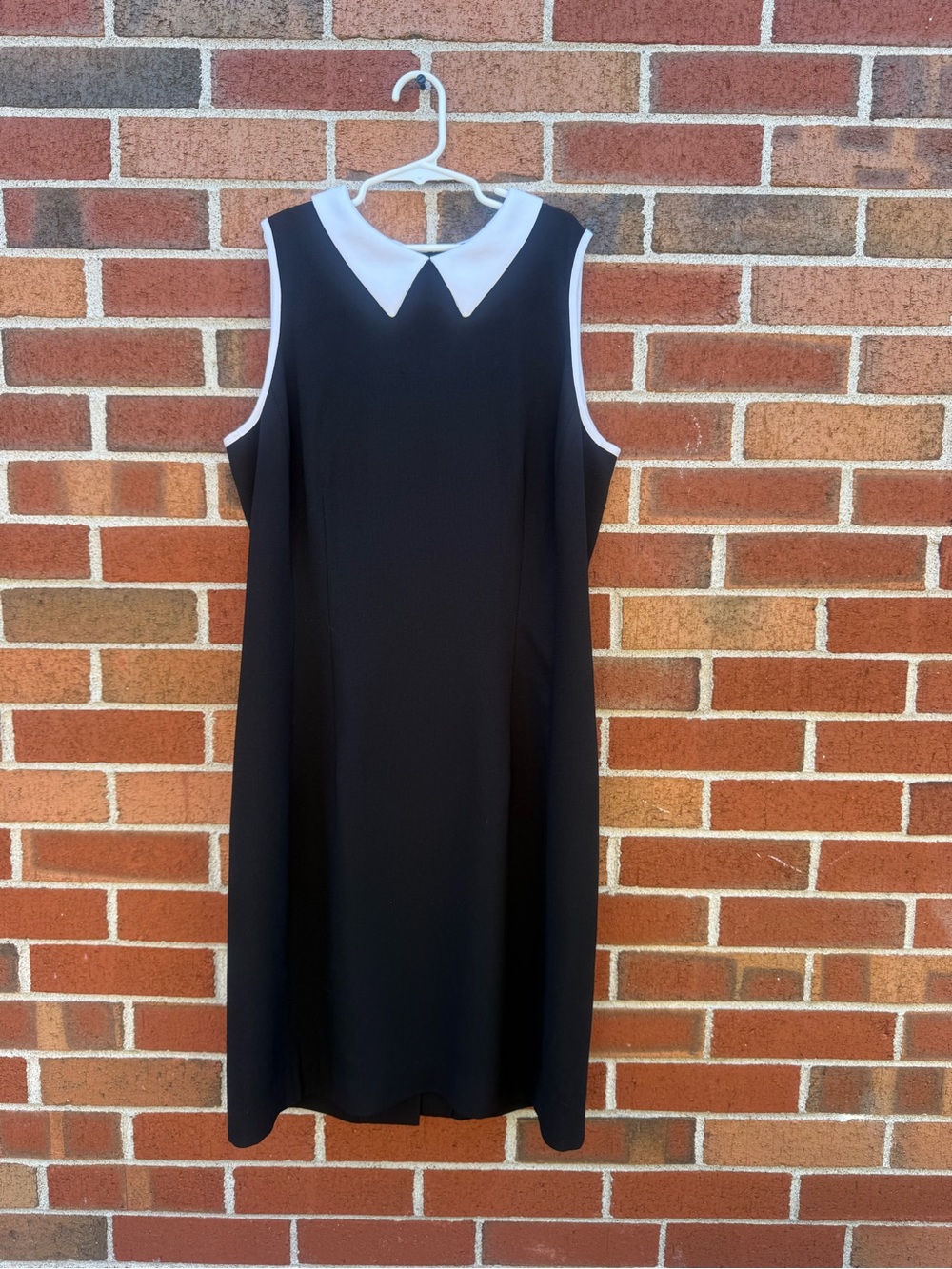 Vintage Ann Taylor Black White Peter Pan Collar Button Back Maxi Dress Size 6